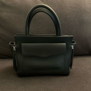 Express Black Zipper Messenger Bag